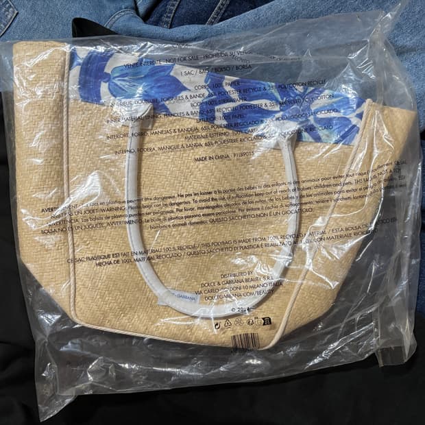 미사용) 돌체앤가바나 라피아 토트백 플라워 백 