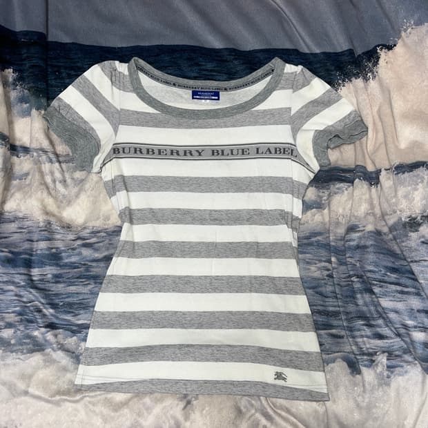 Burberry Blue Label Grey Stripes T-shirt
