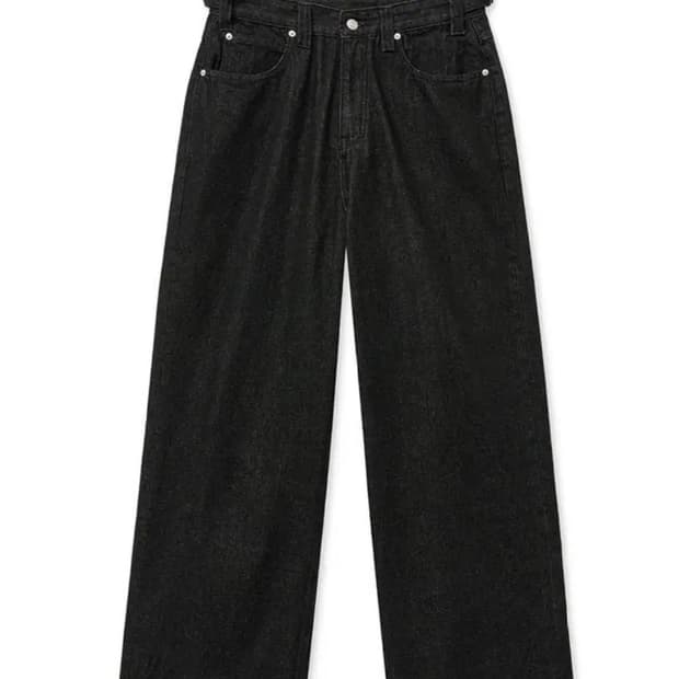 노운 와이드 데님팬츠 블랙 1size 새상품