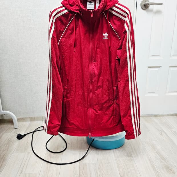 (100)L ☆초대장급☆ 아디다스 슈퍼스타 2중지퍼 [빨흰] 바람막이