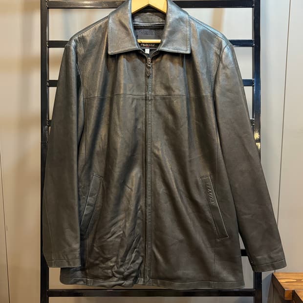 [100] 필라골프 FILA GOLF 양가죽 레더 자켓 블랙 6.5