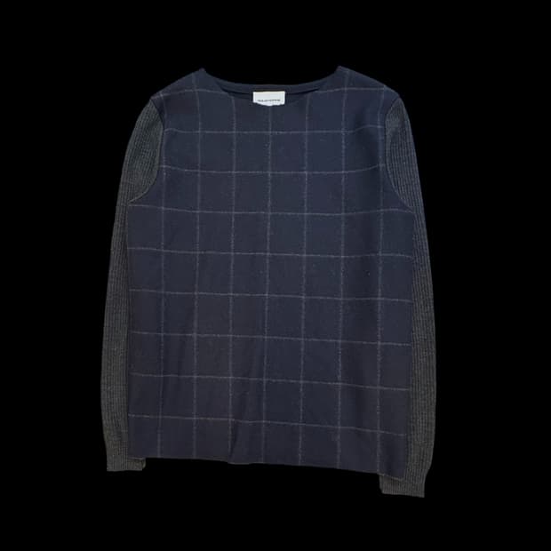 솔리드옴므 체크 패널 니트