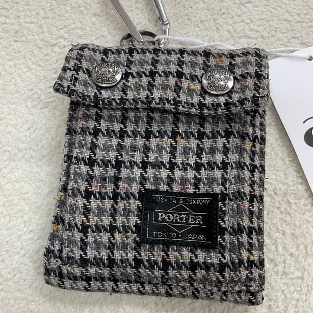 포터  체크무늬 반지갑 porter