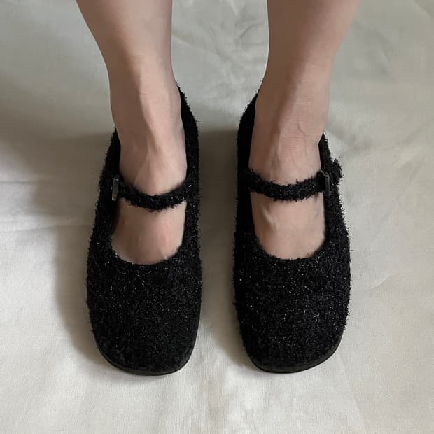 90s hairy tweed mary jane