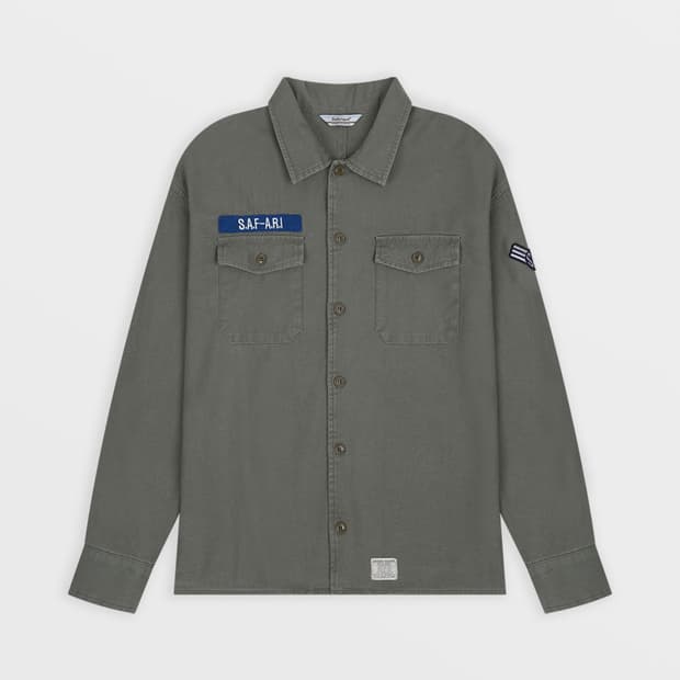 Army Militery Patch Shirts (Khaki)
