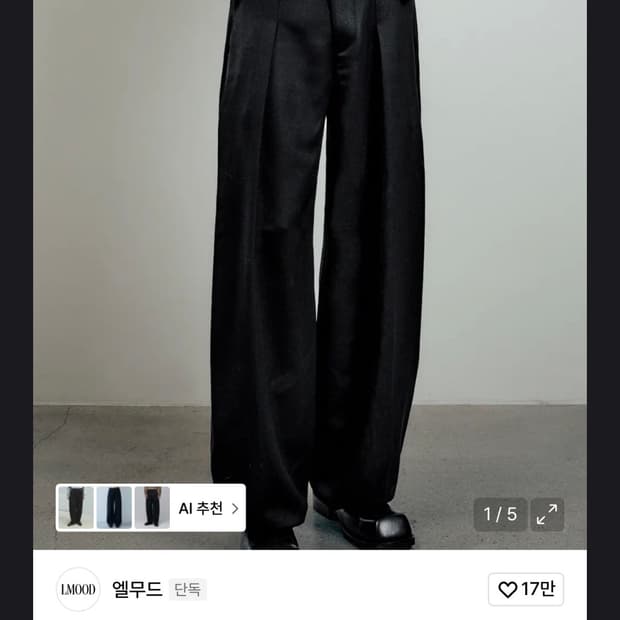 엘무드 검도 울 와이드 팬츠 삽니다