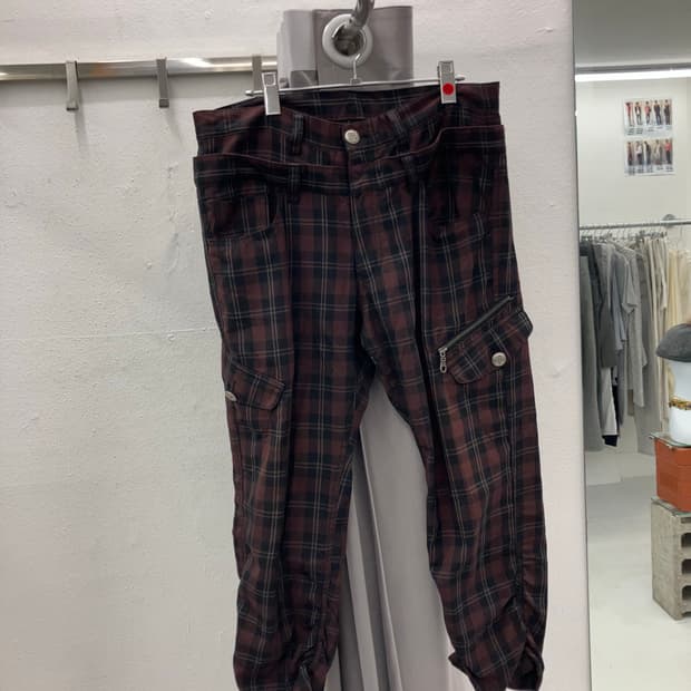 타탄체크 카프리팬츠 