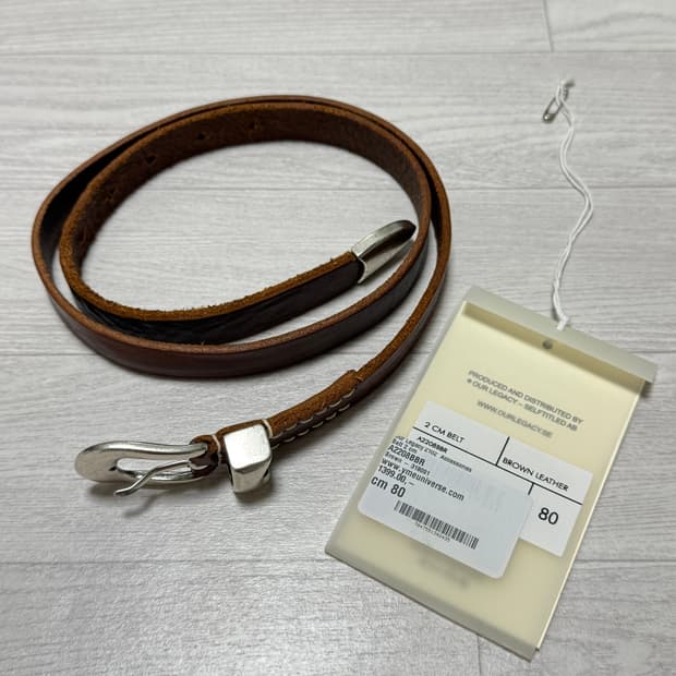 아워레가시 2CM 벨트 브러운 레더 80