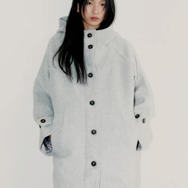 오피쉬 RICH WOOL HALF COAT, GRAY