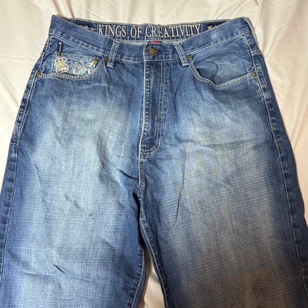 [36] Ecko unltd 빈티지 자수 데님 청바지