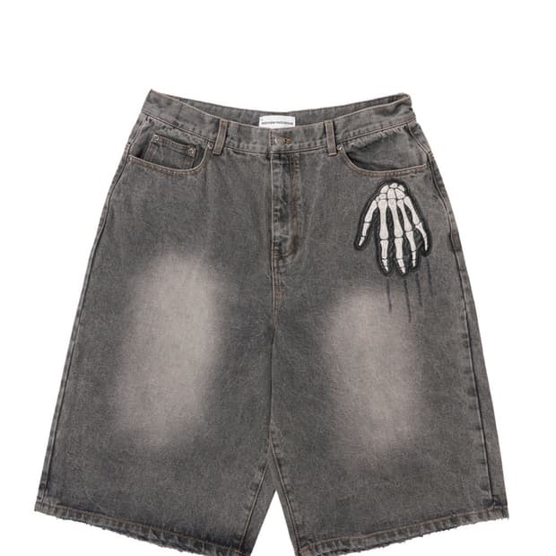 스키즘 인듀싱 버뮤다 팬츠 BONE HAND JORTS GREY S사이즈