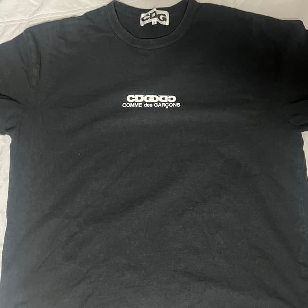(S) 꼼데가르송 cdg 스몰로고 오버사이즈 반팔 블랙