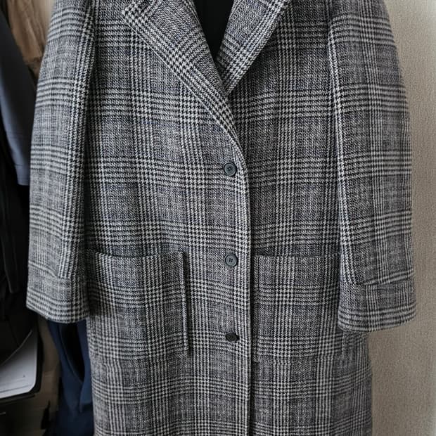 톰보이 체크롱코트