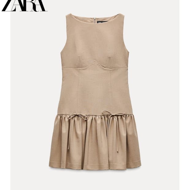 자라 리본 미니 드레스 