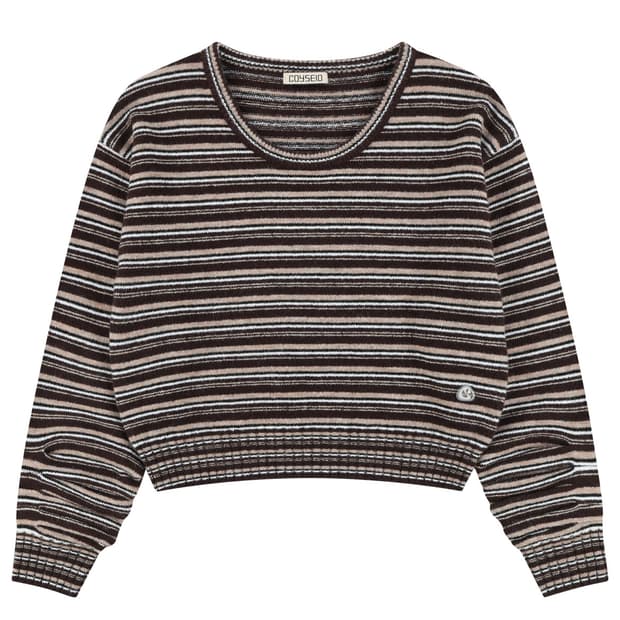 코이세이오-stripe knit brown