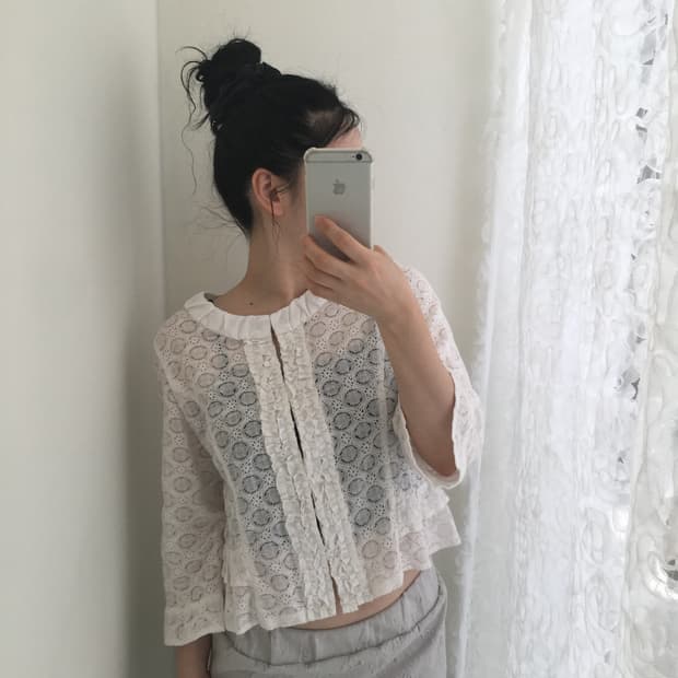 eyelet cotton blouse