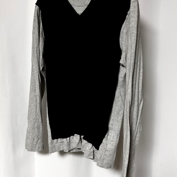 Comme des Garçons  2레이어 울혼방 넥 슬리브