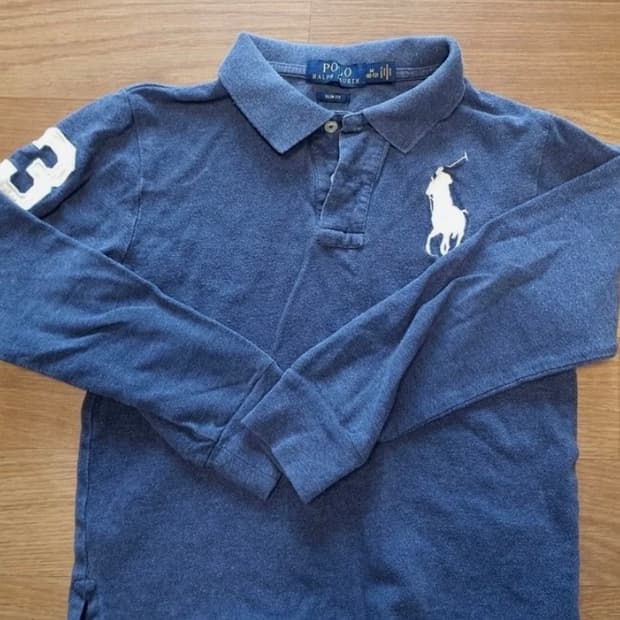 정품 폴로랄프로렌 빅포니 네이비 카라 슬리브