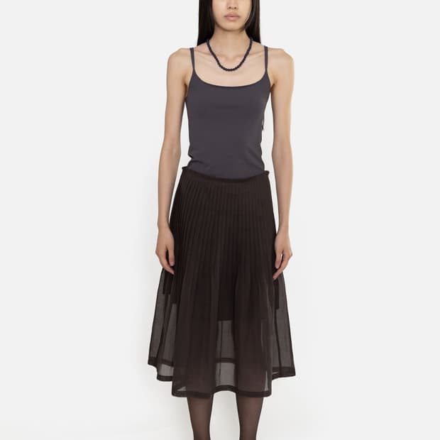 아모멘토 플리츠 미디스커트(1회착용)