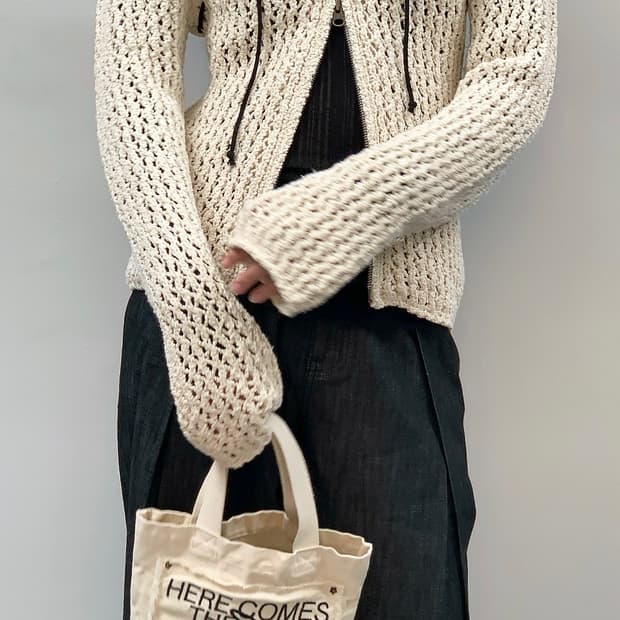 DIAGONAL NETTING TWO WAY ZIP UP 다이애그널