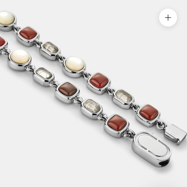 RED CRYSTAL GEMSTONE NECKLACE (SILVER)