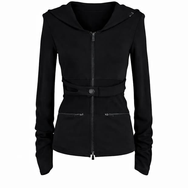 쇠아 Cut out banding hoodie zip-up