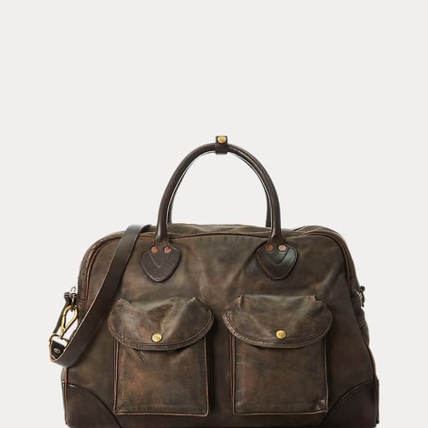 RRL 레더 더플백