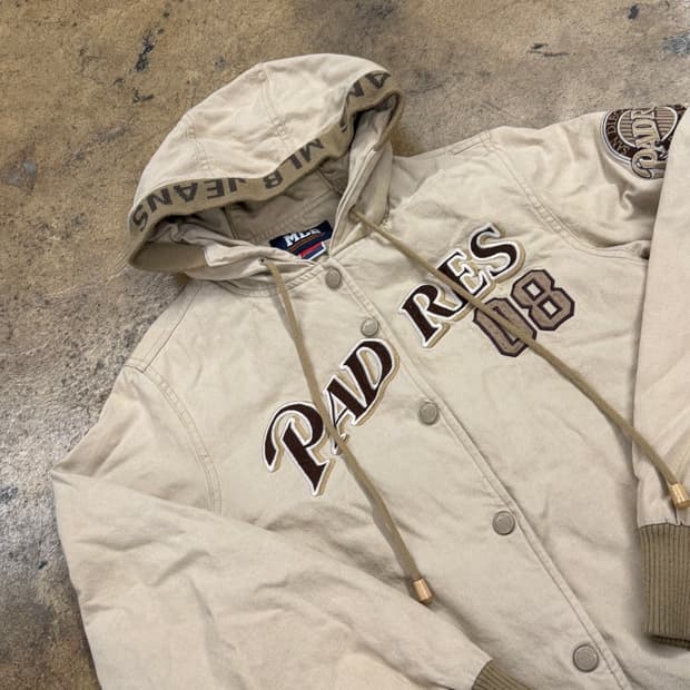 엠엘비 베이지 브라운 후드집업 자켓