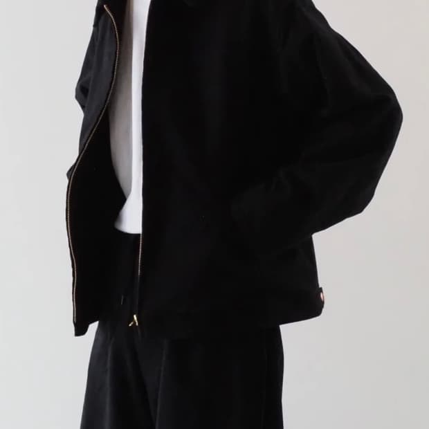 [3] 코모리 몰스킨 집 숏 자켓 블랙