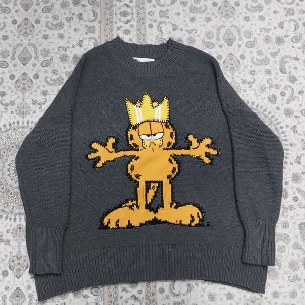 ZARA 가필드 오버핏 니트 스웨터 그레이 M ( 크게나옴)