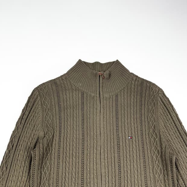 타미힐피거 플래그 브라운 니트집업 (S 여성추천)