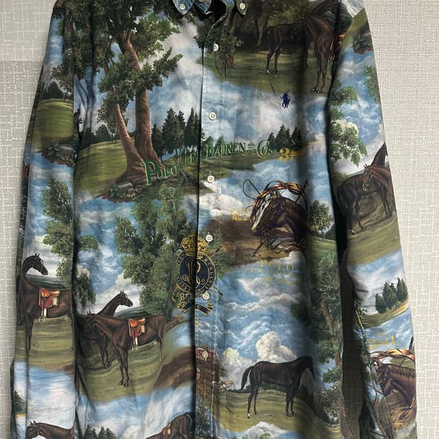 폴로 랄프로렌 남성 말 패턴 셔츠 L