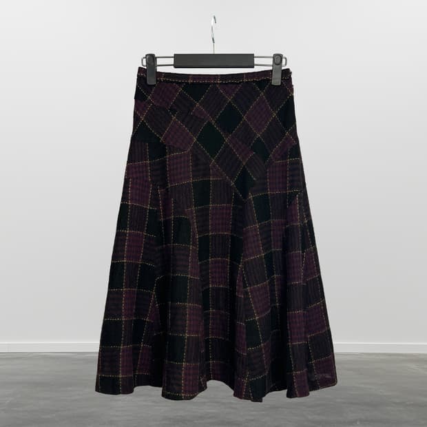 LA MURE 체크 울 스커트