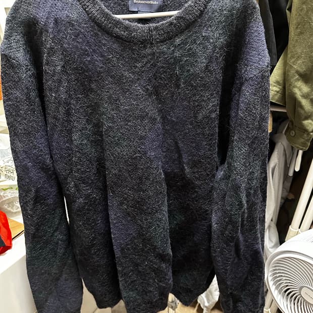 디스이즈네버댓 모헤어 아가일 니트 다크퍼플 XL