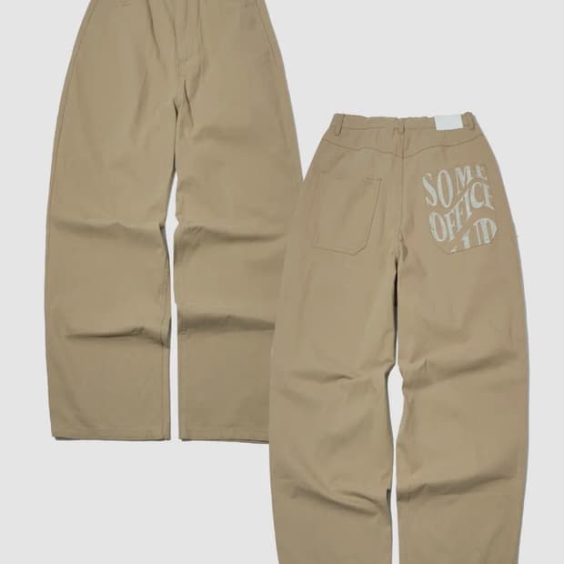 썸플레이스 레터링 베이직 벌룬핏 와이드 코튼 팬츠