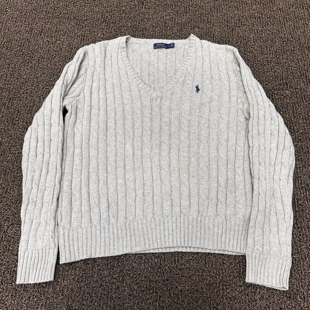 POLO 폴로 랄프로렌 브이넥 케이블 여성 니트 L
