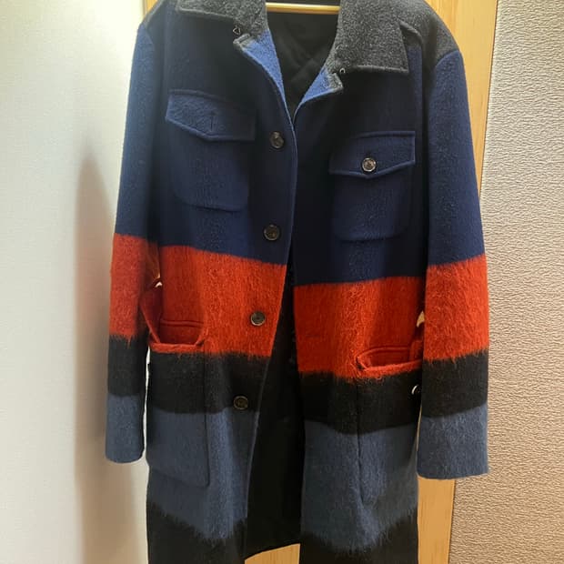 페라가모 컬러 블록 코트