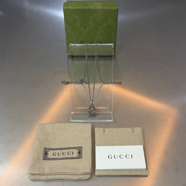 [리오브전포점] 구찌 GG 인터로킹 실버 펜던트 목걸이
