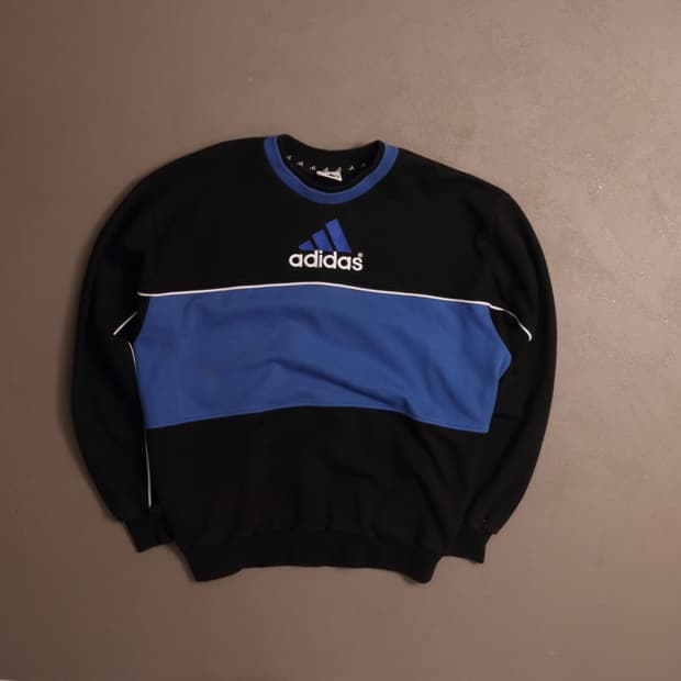 90's 아디다스 로고 자수 스웻셔츠 A1726