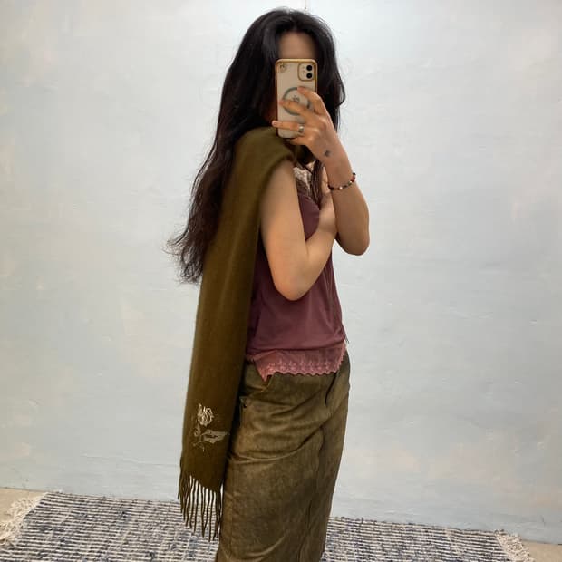 [8635](Dead stock)Chloe khaki muffler#_f