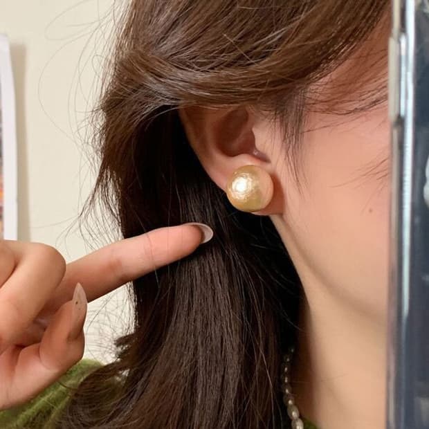 페이크 펄 진주 귀걸이