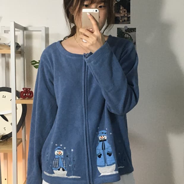 눈사람패치 후리스