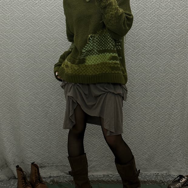 앤더슨벨 빈티지 아메카지 에스닉 히피 뜨개 니트 K0128