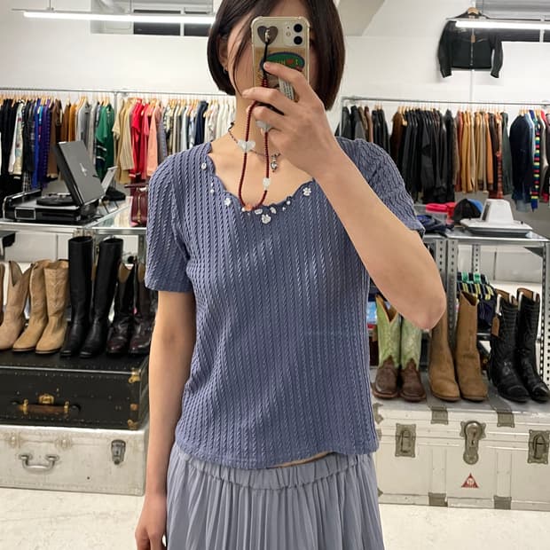 AXES FEMME knit half t-shirts 엑시즈 팜 반팔