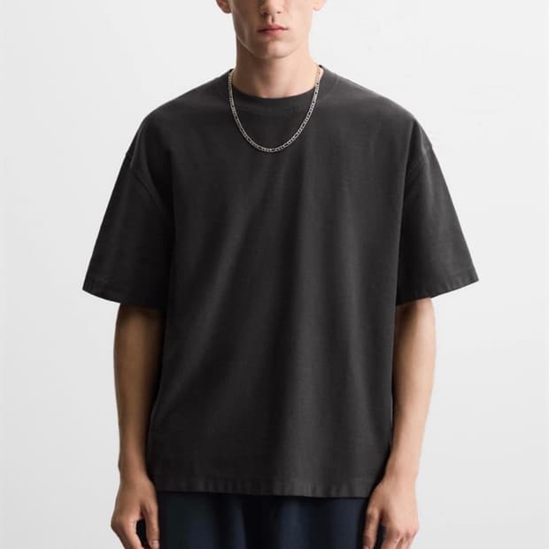 ZARA 워시드 헤비웨이트 티 XL