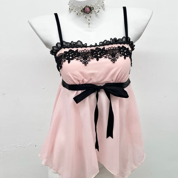 히메갸루 레이스 아일렛 슬립