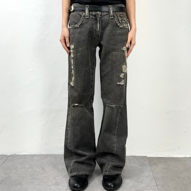 True Religion USA Marsh Gray Denim Flar