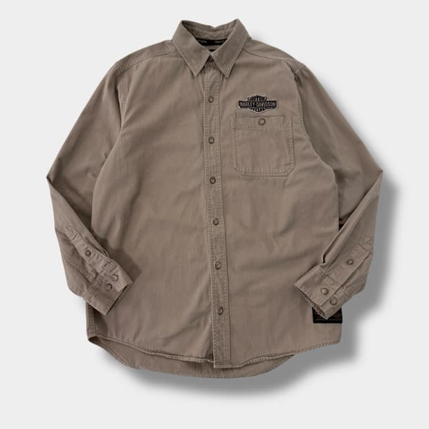할리데이비슨 코튼 트윌 지수 빅로고 워크 셔츠
