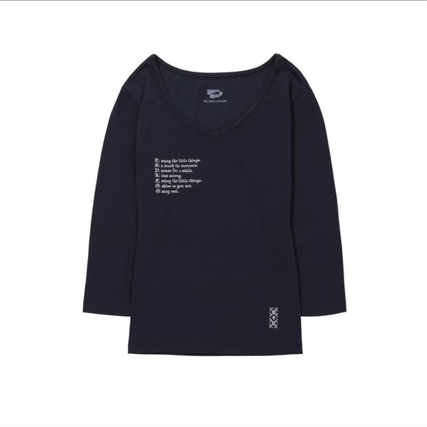 웰빙익스프레스 V neck 3/4 sleeve Navy