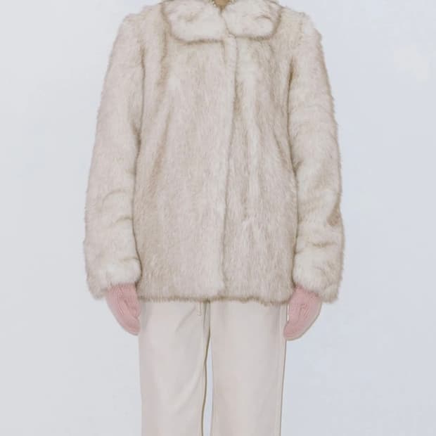 Sinoon Heavy Mix Fur Jacket (Ivory)